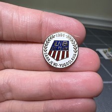 US Ski Team 1984 Sarajevo Yugoslavia Olympic Ski Pin