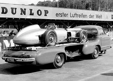 1955 MERCEDES RACE CAR TRANSPORTER The Blue Wonder PHOTO (178-z)