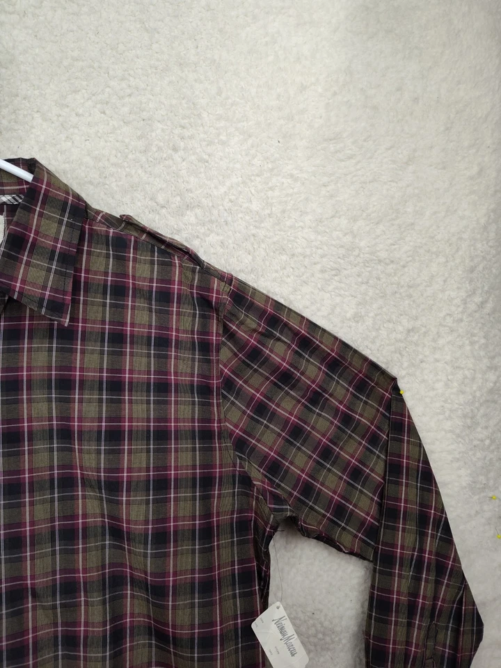 Sovereign Code Men Shirt Large Burgundy Plaid Cotton Blend Casual Button Down - Image 3 of 4