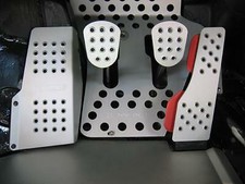 Rennline Silver Aluminum Pedal Set 4pc Perforated Fits Porsche 911912930 Coupe