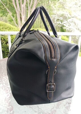 Coach LARGE 55586 Black Metropolitan 52 Leather Travel Duffel Bag