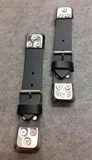 BOOT / BONNET STRAPS IN BLACK LEATHER CLASSIC CAR  X 2