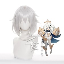 Genshin Impact Paimon Cosplay Wig Short party hair Synthetic Costume Wigs
