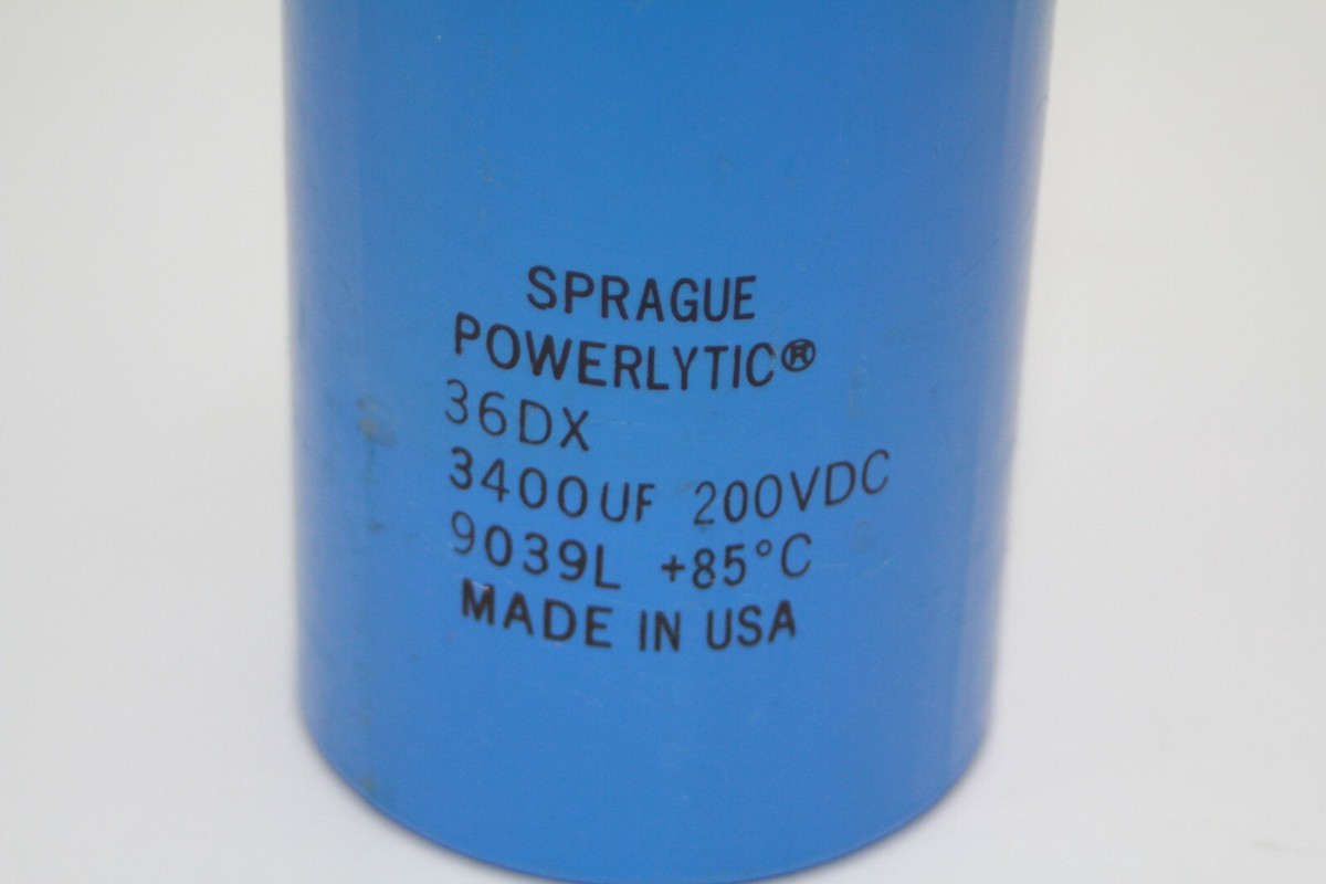 Sprague Powerlytic 36DX Capacitor 3400UF 200VDC Used | eBay Sprague Powerlytic 36DX Capacitor 3400UF 200VDC Used | eBay