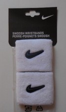 Nike Swoosh Wristbands Tennis 2 1/2" White/College Navy One Pair