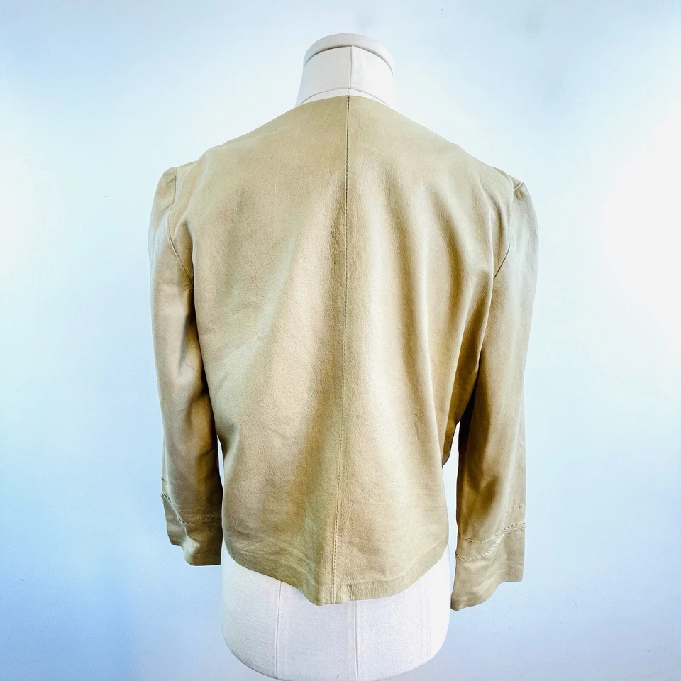 Chaqueta con paneles boho de gamuza beige topo Goddess of Babylon talla S 8 10 Foto 2 de 4
