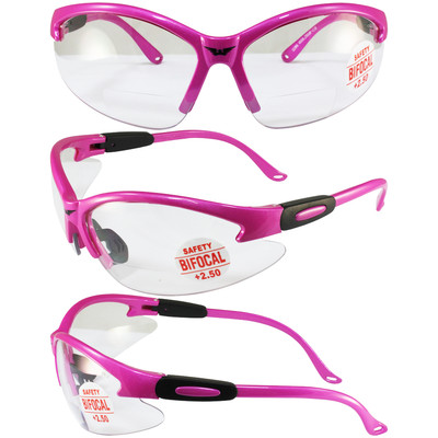 #ad #ad Cougar Pink Womens Bifocal Safety Glasses 2.5 Clear Shatterproof Lenses $14.99
