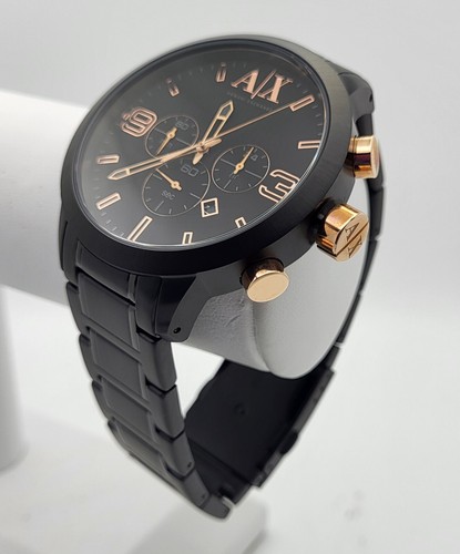 Armani Exchange AX1350 Men's Chronograph Black Stainless Steel Bracelet Watch - Picture 4 of 9