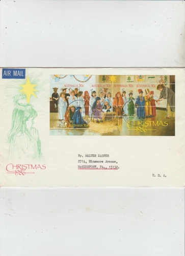 Australia 1986  FDC  Xmas M'sheet issue   good condition