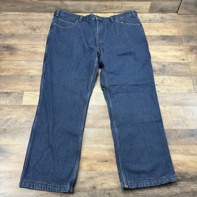 Duluth Trading Co Men's 44x30 100% Cotton Flannel Lined Relaxed Fit Jeans  Blue