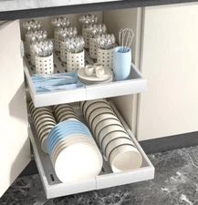 Pull Out Cabinet Organizer Expandable(Width 12"-18" and Depth 13.3-24"), Adjusta
