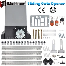 2000-5000LB Automatic Sliding Gate Opener Rack Driven w/2 Remotes &Complete Kit