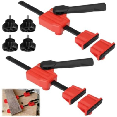 MAXPOWER 6 pezzi Morsetti da Falegname Set 150mm/300mm/600mm Morsetti Per Legno Morsetti Per Barra a Cricchetto Forza di Serraggio Massima 100kg/220LBS