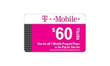 T-Mobile Prepaid 60 Refill Top-Up Prepaid Card , AIR TIME PIN / RECHARGE