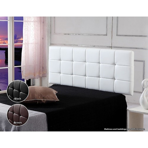 PU Leather Double Bed Deluxe Headboard Bedhead Bedroom Furniture - White - Picture 2 of 6