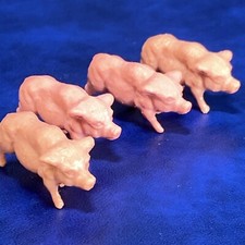 Lot of 4 Vtg Plastic Baby Pigs Figures Piglet Farm Barnyard