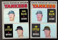 1970 Topps, John Ellis, Rookie, #516, 2 Variations, Yellow, NY Yankees, Rare, FS