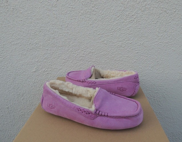 purple sheepskin slippers