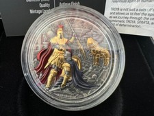 Troya 2oz Silver Antiqued Gilded High Relief Coin Niue 2024 year