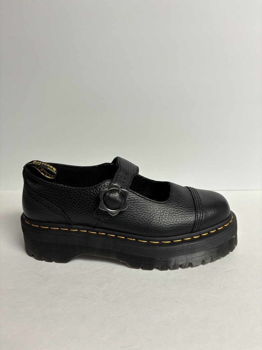 Dr. Martens Women's Addina Flower Platform Leather Shoes, Size US
