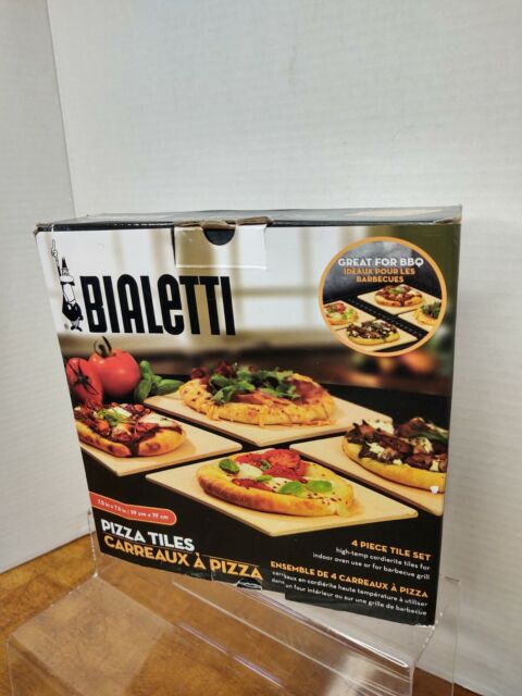 Bialetti Pizza Tiles Serving Stone 4 Piece Set 7.5x7.5 Taste of 
