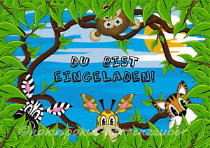 8 Einladungskarten Geburtstag Kinder Zoo Tiere Tierpark Einladung Mottoparty Ebay