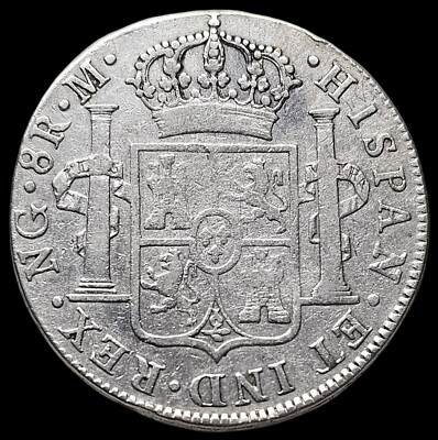 1818 GUATEMALA 8 REALES NG M KING FERDINAND VII COLONIAL SILVER