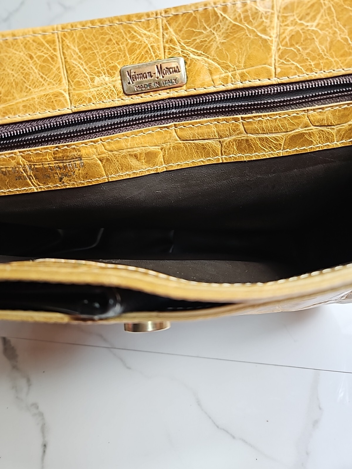 Neiman Marcus Crocodile Embossed Pattern Leather … - image 12