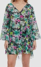  108 Profile by Gottex Women's Green Tunic Mesh Cover-Up Swimwear Size Small
