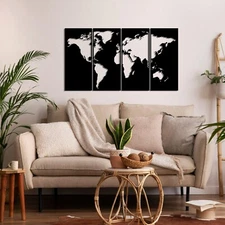 World Map  4 Parts Metal Wall Art, Wall Decor, Wall Hangings,Home Decor Wall Art