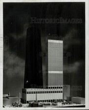 1971 Press Photo Water Tower Plaza to be built south of the John Hancock Center