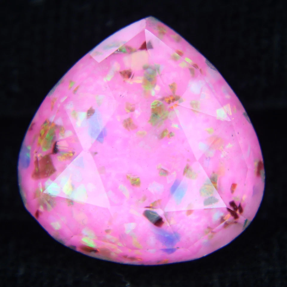 Piedra preciosa suelta multicolor triplete de ópalo de fuego corte pera de 8,50 quilates certificada Foto 3 de 4