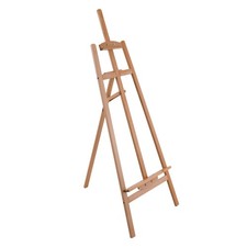 U.S. Art Supply 56" Tall Wood A-Frame Lyre Artist Floor Easel Beechwood Painting