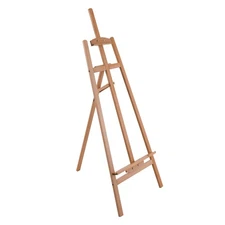 U.S. Art Supply 56" Tall Wood A-Frame Lyre Artist Floor Easel Beechwood Painting
