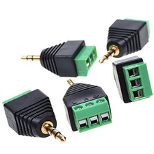 YTYKINOY 5 Pieces 3.5mm 1/8inches Stereo Audio Male to AV 3-Screw 3Pole/M