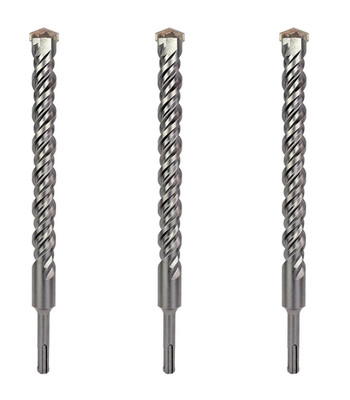 SDS Plus Rotary Hammer Drill Bit 7/8''x10'' Carbide Tip for Concrete Masonry-3Pcs