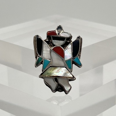 Vintage Native American Zuni Anstecknadel Brosche Silber Frau Indianerschmuck