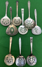 9 Pc Antique to Vintage mix Silverplated 4.5" to 5' BON BON /  NUT SPOONS