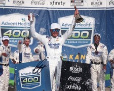 Autographed 2025 Kyle Larson 5 Hendrick Racing - Kansas Race Win Victory Lane