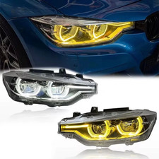 BMW 3 SERIES F30/F31 LED HEADLIGHTS IKON STYLE (Pair) WHITE+YELLOW DRL