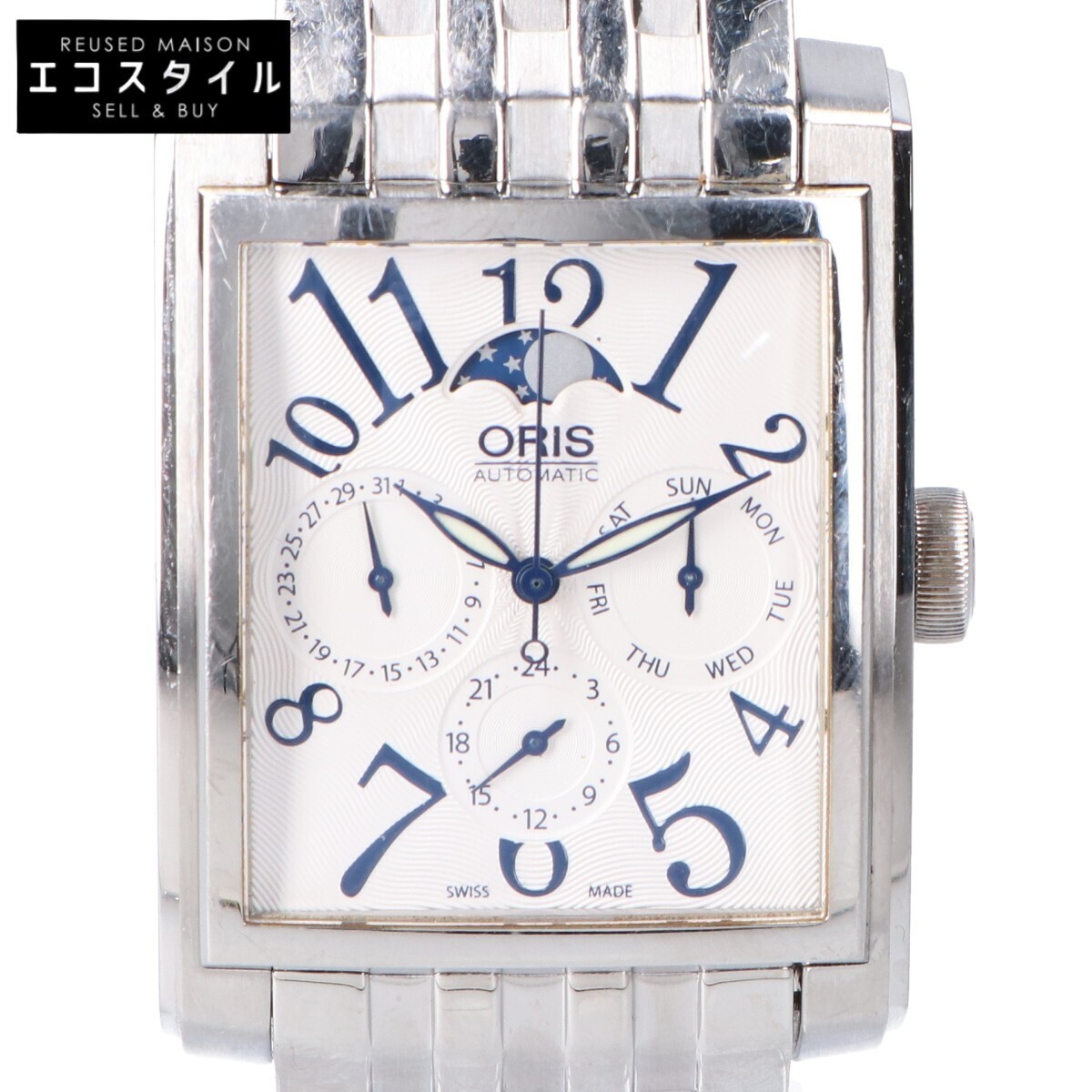 ORIS 7658 Rectangular Complication Moon Phase Aut… - image 2