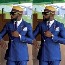 Formal Business Men Suits Wedding Groom Tuxedos Double Breasted Blazer Pant