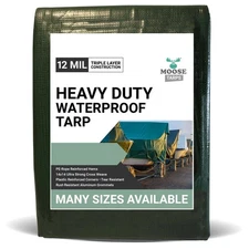 Heavy Duty Poly Tarp 30x30 Waterproof Tarpaulin 12 Mil Multipurpose Shade Cover