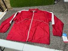 Vintage Holloway Red Track Jacket, Water / Wind Resistant, Full Zip, Size Large