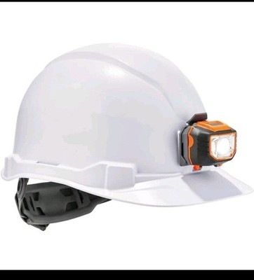 Skullerz White LED Class C Safety Helmet plus LED Light /Ships From USA