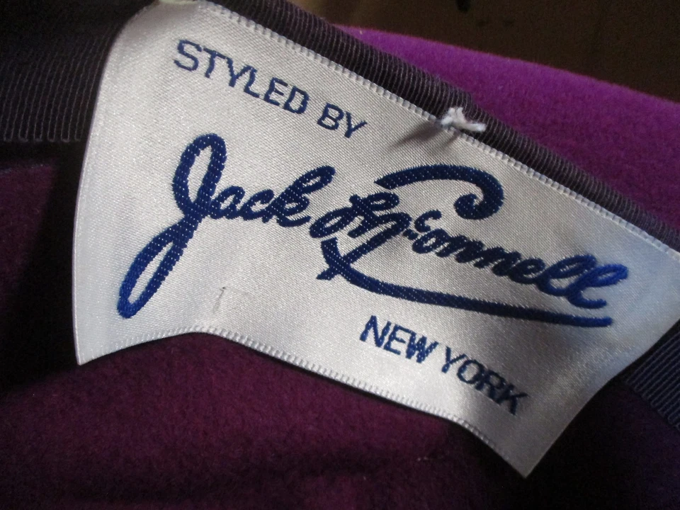 Vintage Jack McConnell Hat Cowboy Felt Feathers Rhinestone Womens Medium 60s - Image 2 of 4