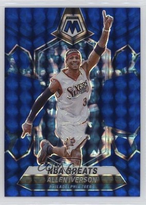 2023-24 Panini Mosaic NBA Greats Blue Prizm 12/199 Allen Iverson #300 HOF 0c6