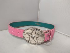 Catchfly Studio Girl Western Southwest Belt Small Pink Horse Glitter Leather B25