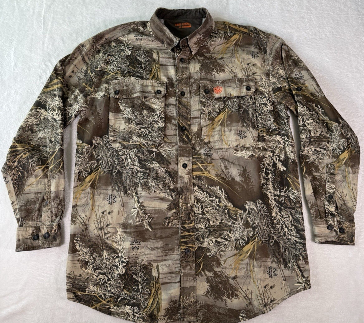 Game Winner RealTree Max camo mens Size XL button up longsleeve shirt