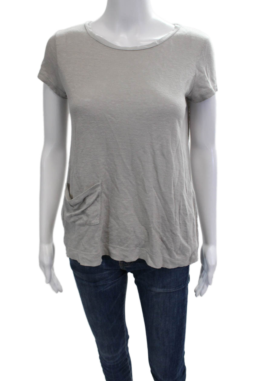 Transit Par Such Womens Gray Basic Short Sleeve R… - image 1